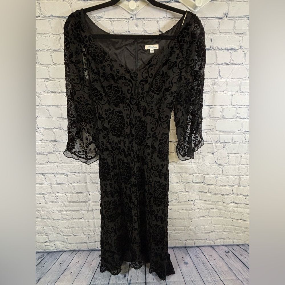 Shoshanna Silk Velvet Burnout Whimsigoth Boho Formal Cocktail Party Dress 10